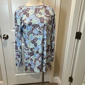 Reef Threads Long Sleeve Rash Guard Sun Shirt Tropical Floral Print XL